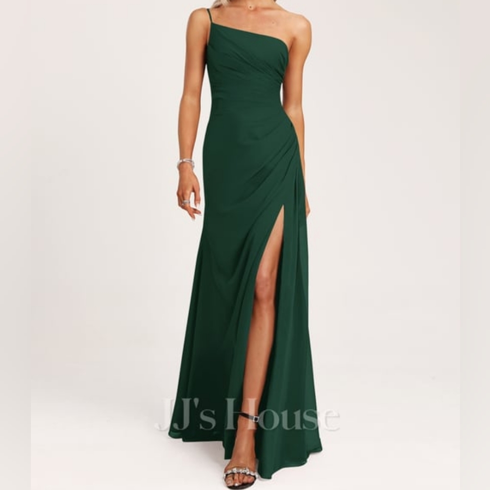 Brand New JJs House Dark Green One-Shoulder Dress